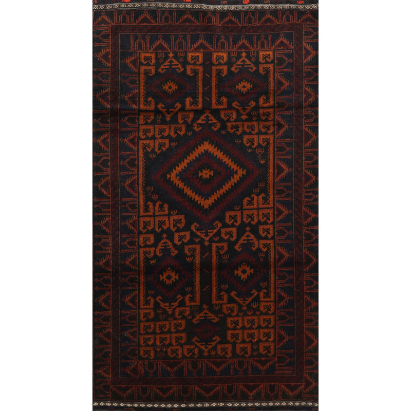 Tapis de zone noire en laine touffeté à la main Emberton
