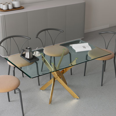 Bolderberg Stlaurent Trestle Dining Table,Modern Tempered Glass Top Dining Table,dining room table,dining tables,dinning table,dining room table