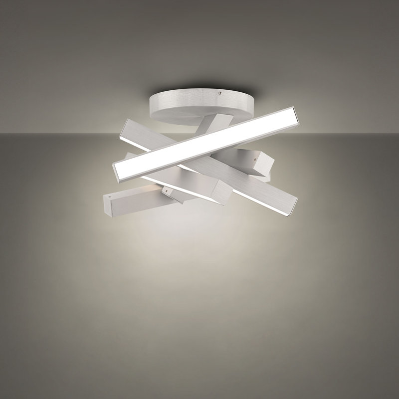 Chaos LED Dimmable Semi-Flush Mount, Brushed Aluminum