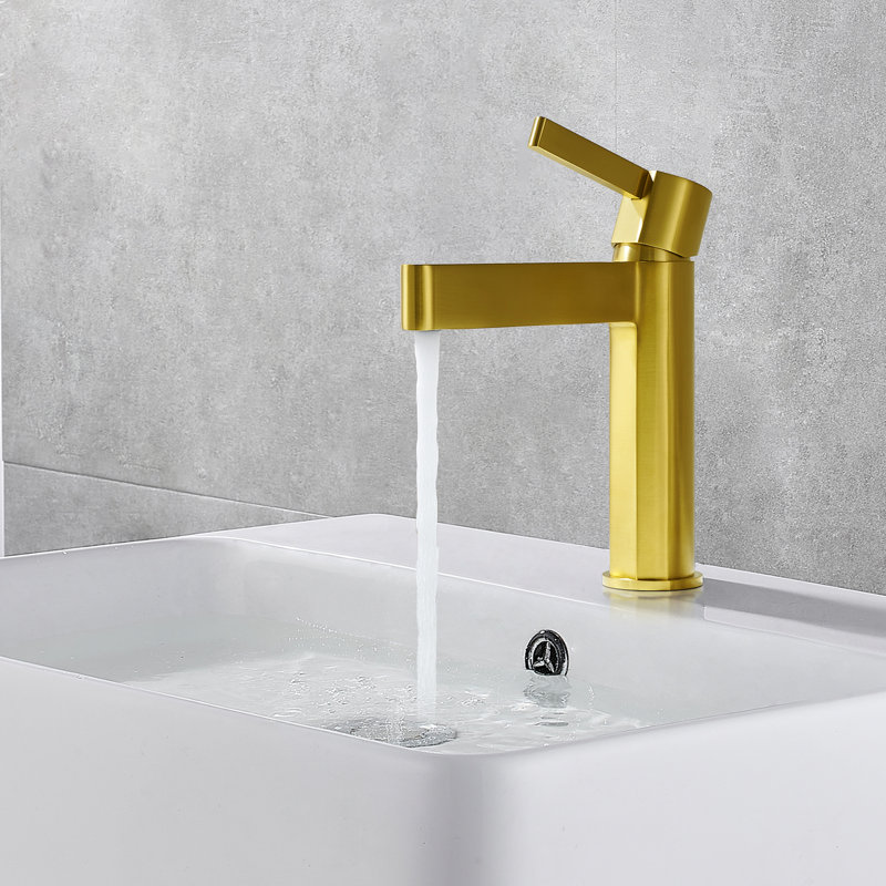 Stila Single Hole Single-Handle Bathroom Faucet , Brushed Gold
