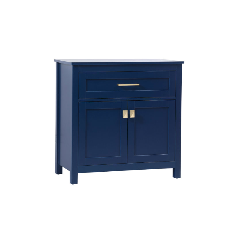 Rangement pour salle de bain Destinyann, Bleu / doré