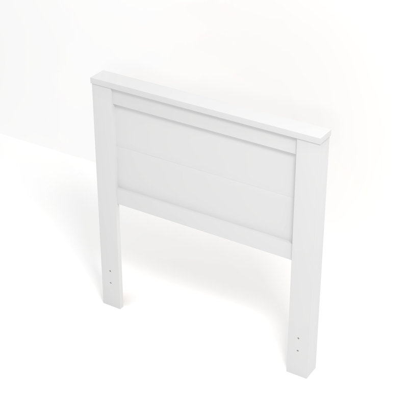Tête de lit à panneau Tevrat, Blanc, Simple
