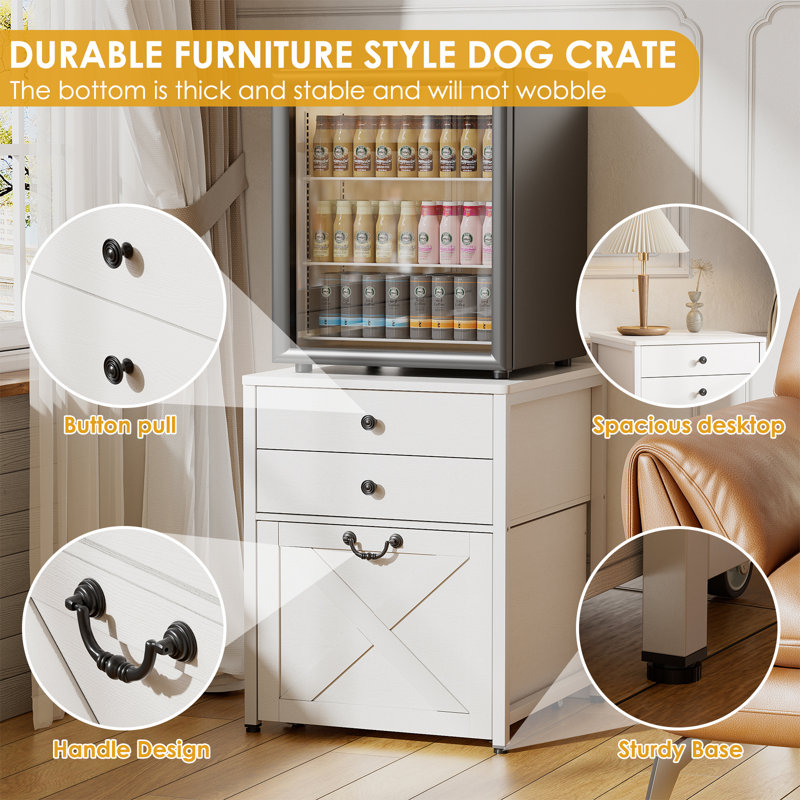 Farmhouse Mini Fridge Stand With Storage,heavy Duty Fridge Cart,mini Fridge Cabinet With Rolling Cabinet