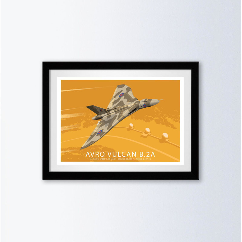 Avro Vulcan B.2A by Stephen Millership - Print, 33.5cm H x 43.5cm W x 2.2cm D, Black