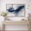 Abstrait bleu marine fluo, dessin au trait, impression de giclée sur toile encadrée-126055063-126055064