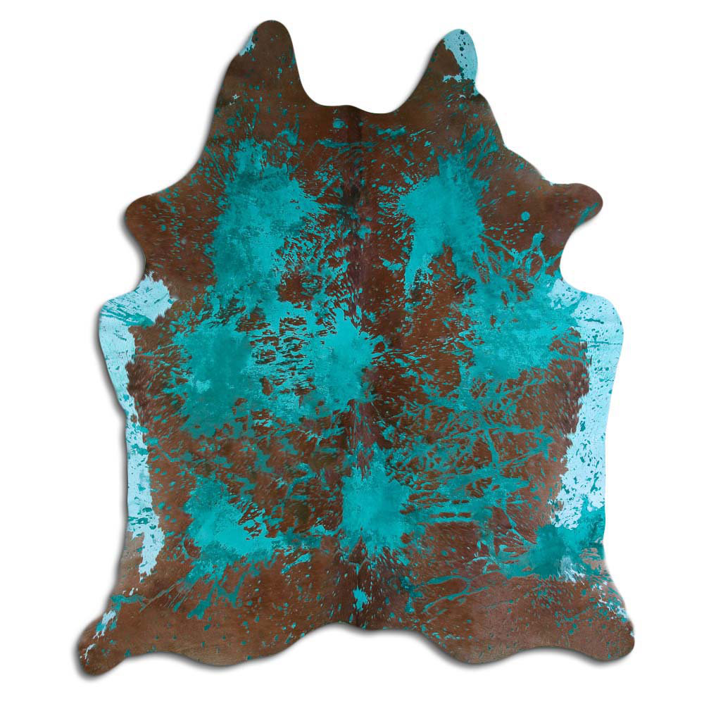 Foundry Select ACID WASHED HAIR ON Cowhide RUG DISTRESSED EMERALD GREEN ...