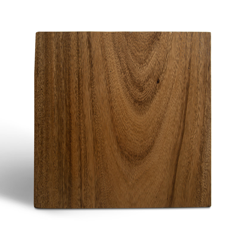 Table de bout en bois massif Hayden, Or, Brun