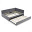 Lit de jour simple avec canapé-lit rembourré capitonné de taille simple, avec bouton sur le dos et clou en cuivre sur les accoudoirs ondulés