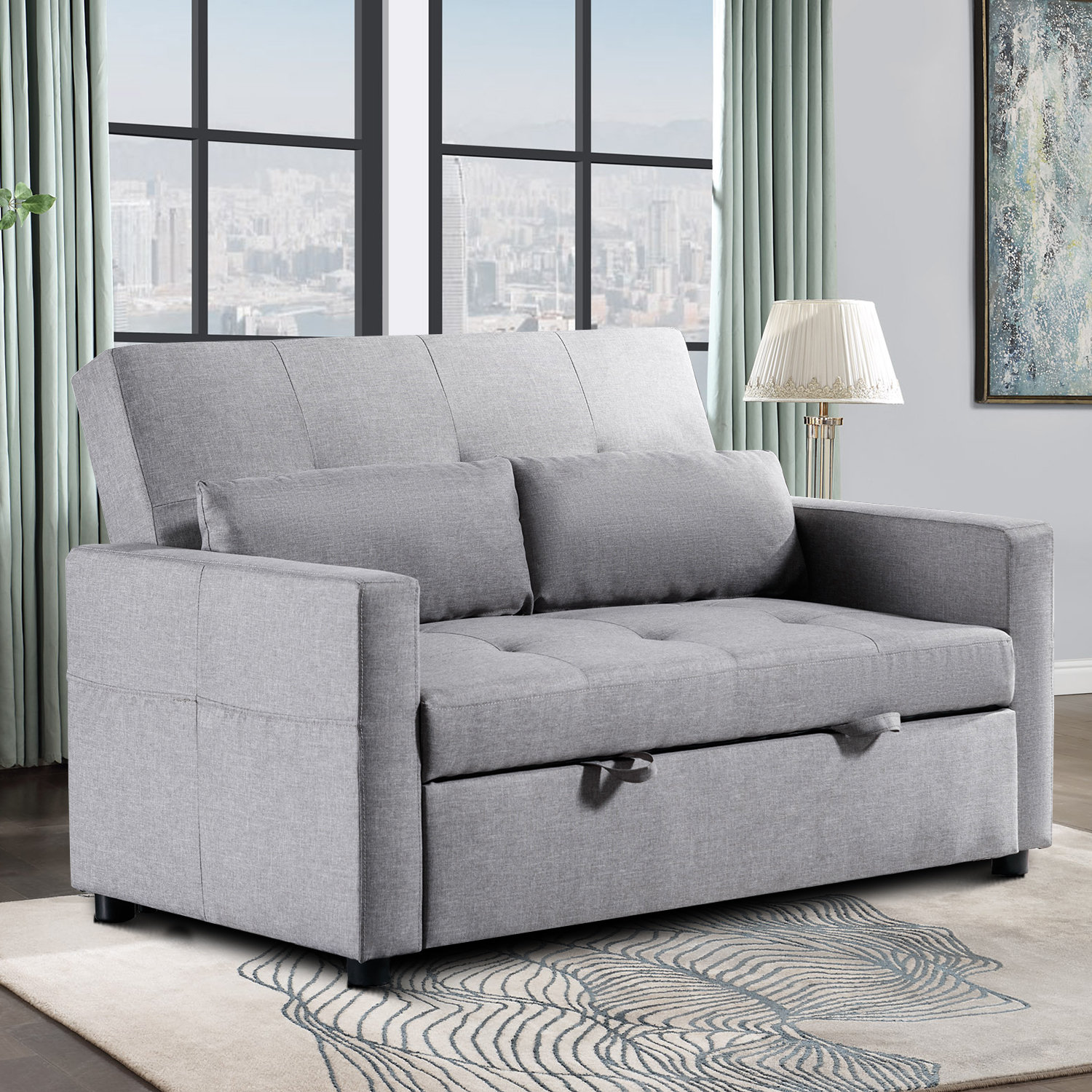 Ebern Designs Dorothea 55.13'' Upholstered Sleeper Sofa | Wayfair
