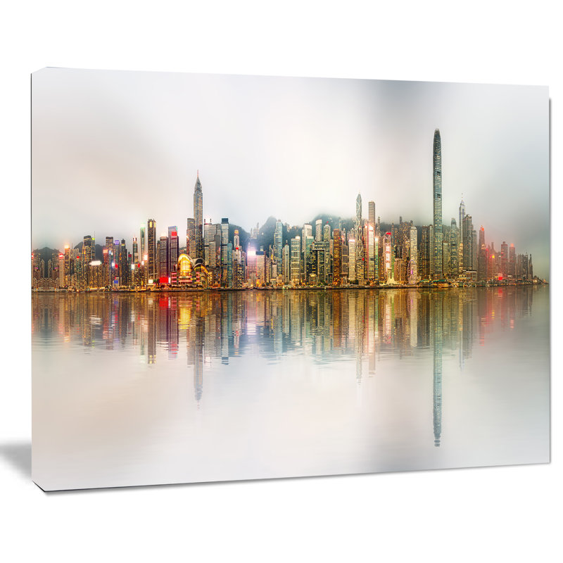 « singapour financial district panorama cityscape », art mural sur toile tendue, H 8 po x l 12 po x P 1 po