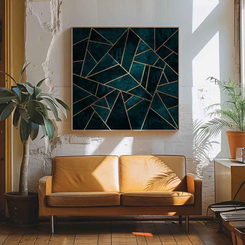 Deep Teal Stone by Elisabeth Fredriksson - Wrapped Canvas Print, 50.8cm H x 50.8cm W