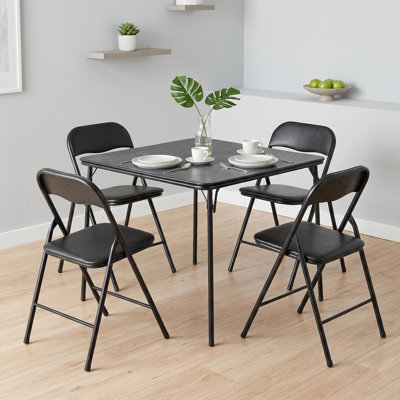 Ensemble de table de salle à manger 5 pièces avec 4 chaises pour petits espaces