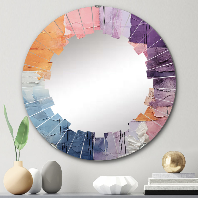 Kimolo - Miroir mural moderne rond, 24 po x 24 po
