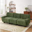 Canapé moderne en chenille 3 places avec accoudoirs courbés pour des espaces de vie compacts et élégants, vert-1739785790
