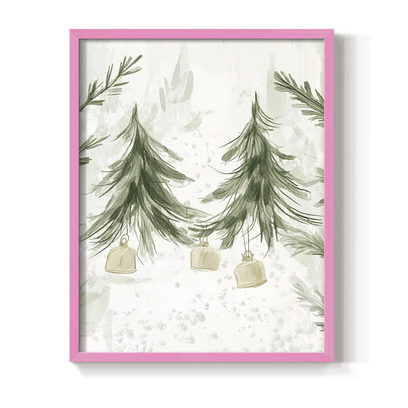 «Christmas Holiday Art», reproduction encadrée - bois massif, H 21 po x l 17 po, Rose