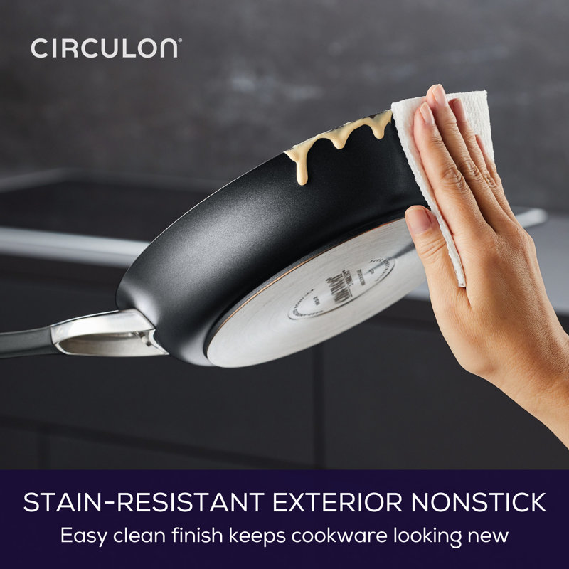 Circulon Symmetry 11 Piece Hard-Anodized Aluminum Non Stick Cookware Set, Black