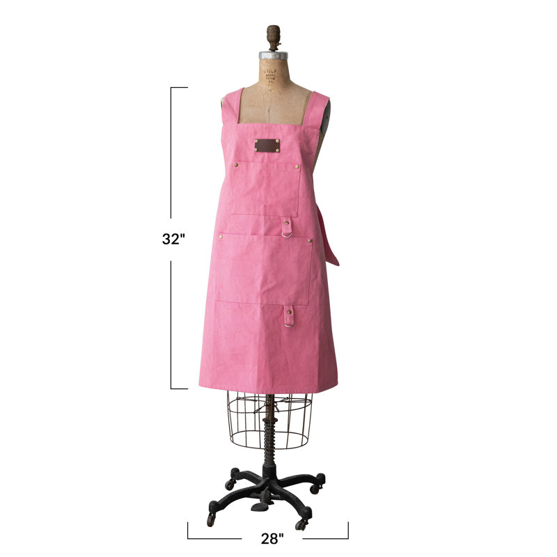 Cotton Canvas Cross Back Apron With 2 Pockets And Rivets