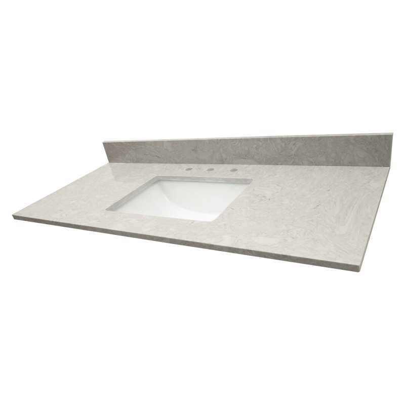 49 in. Drifting Fog Marble Vanity Top with White Undermount Sink