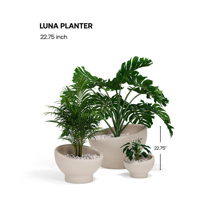 Luna Planter, 22.75" H x 33.5" W x 33.5" D, Blue
