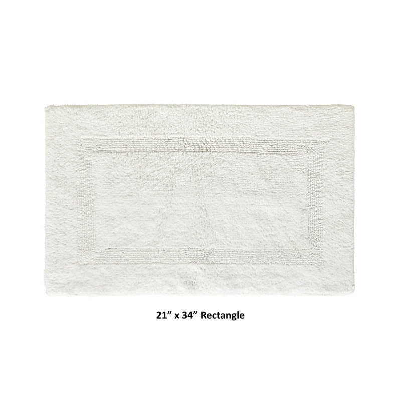 Rozanne Reversible Cotton Bath Rug, Ivory, 21" x 34" Rectangle