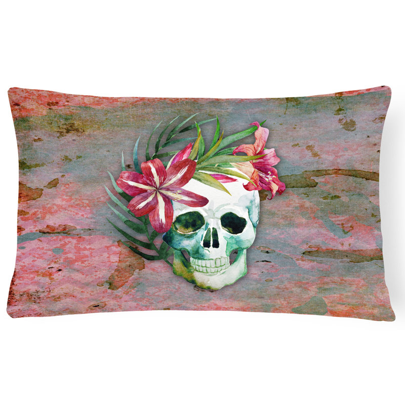 Coussin lombaire à la fête des fleurs mortes de crâne