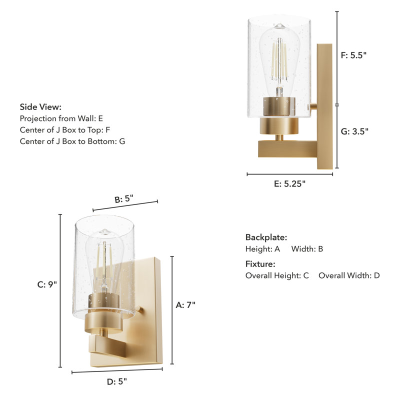 Hartland Aluminum Metal Armed Wall Sconce, Alturas Gold