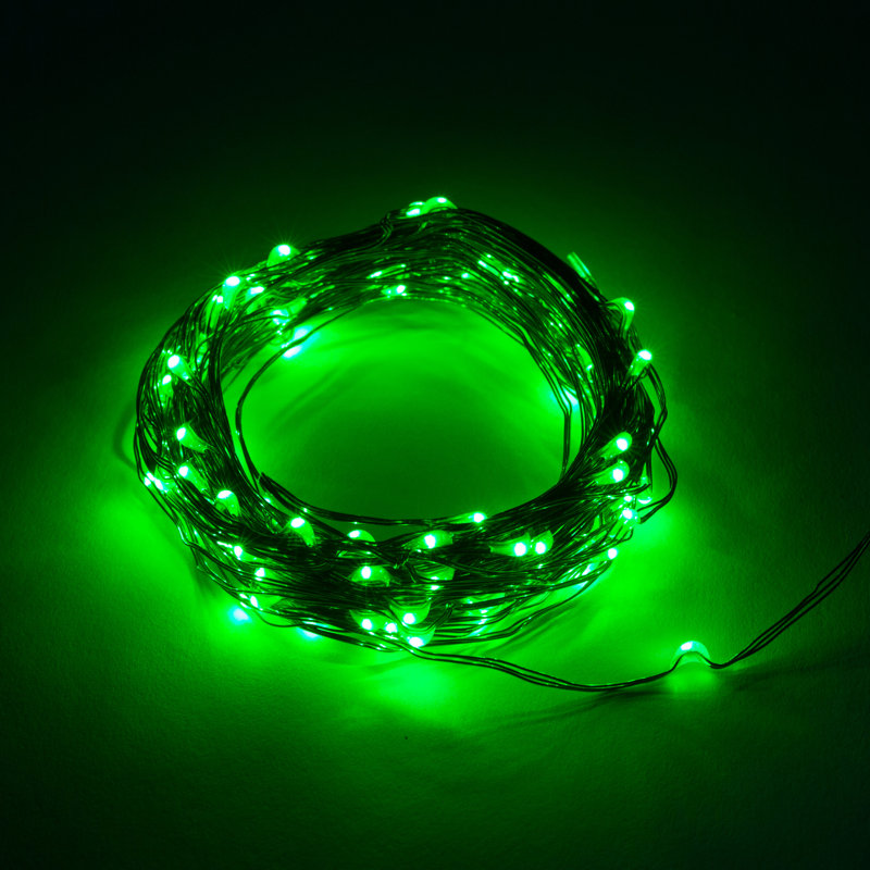 Stoller Outdoor 50 - Bulb 16'' Battery Powered LED Fairy String Light, Green