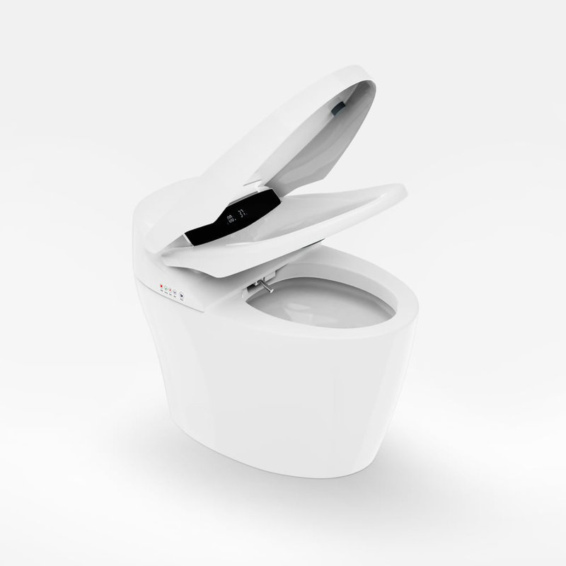 Toilette à bidet automatique automatique avec couvercle à ouverture / fermeture automatique blanc 1,28 GPF