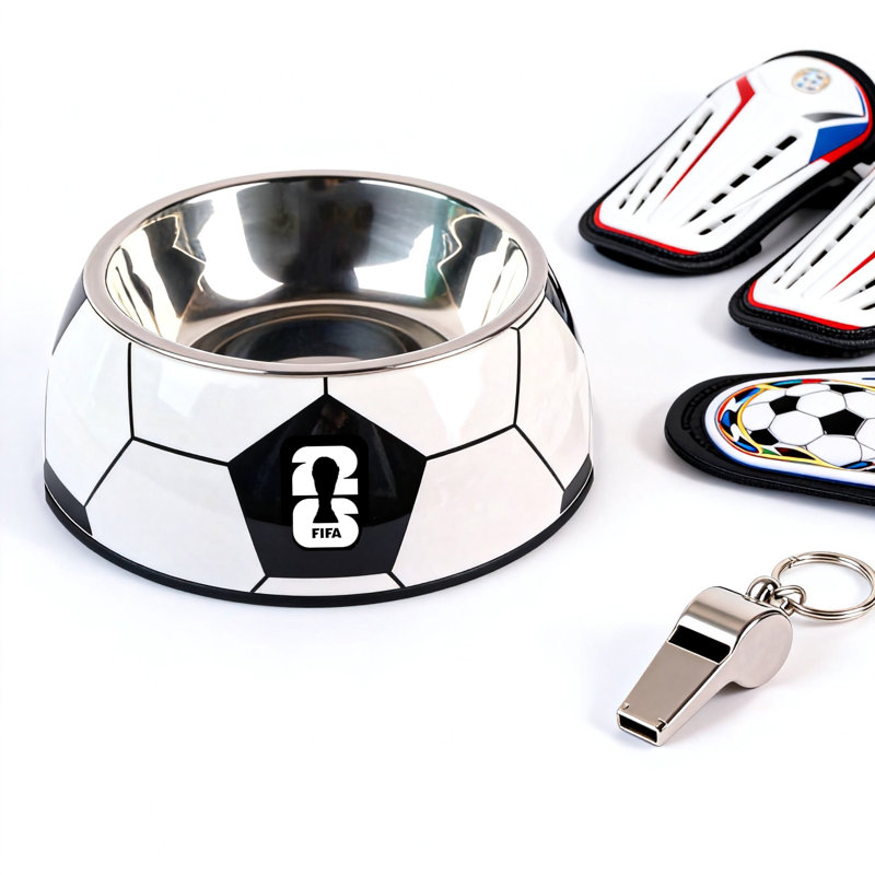 Gamelle pour chien en forme de ballon de soccer, édition officielle de la Coupe du Monde de la FIFA 2026, 350 ml, M