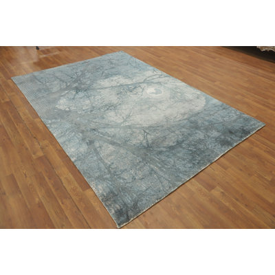 One-of-a-Kind 7' 8'' X 5' 5'' Cotton Area Rug Greys & Charcoal