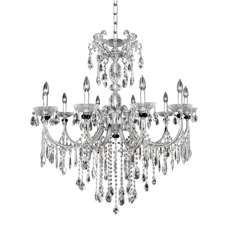 Lustree 10 lumières façon bougie classique/traditionnel Steffani, Firenze clair