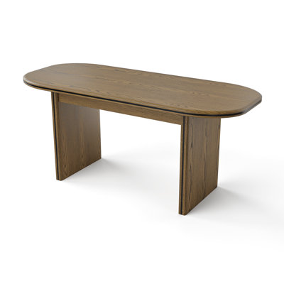 70.9'' W Solid Oak Executive Computer Desk