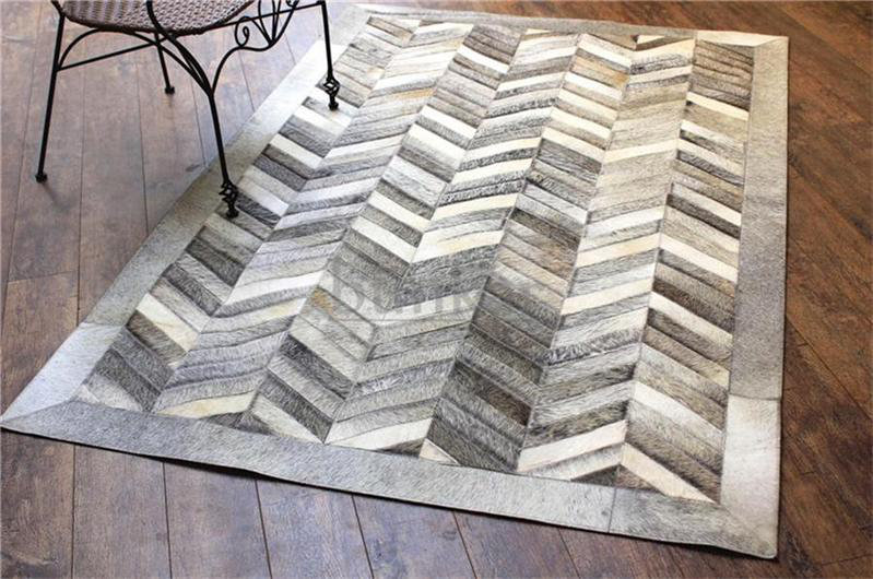 Mckinney Chevron Cowhide Hand Woven Area Rug, Rectangle 180 x 240cm