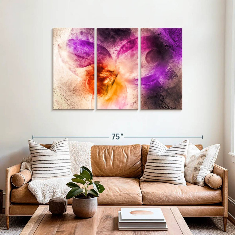 Motif floral abstrait Avery, H 36 po x l 57 po