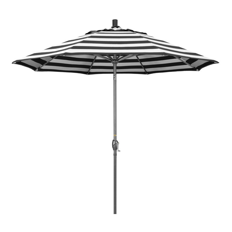 Parasol de marché 9 pi Ayomipo, Cabana classique à rayures noires Sunbrella®