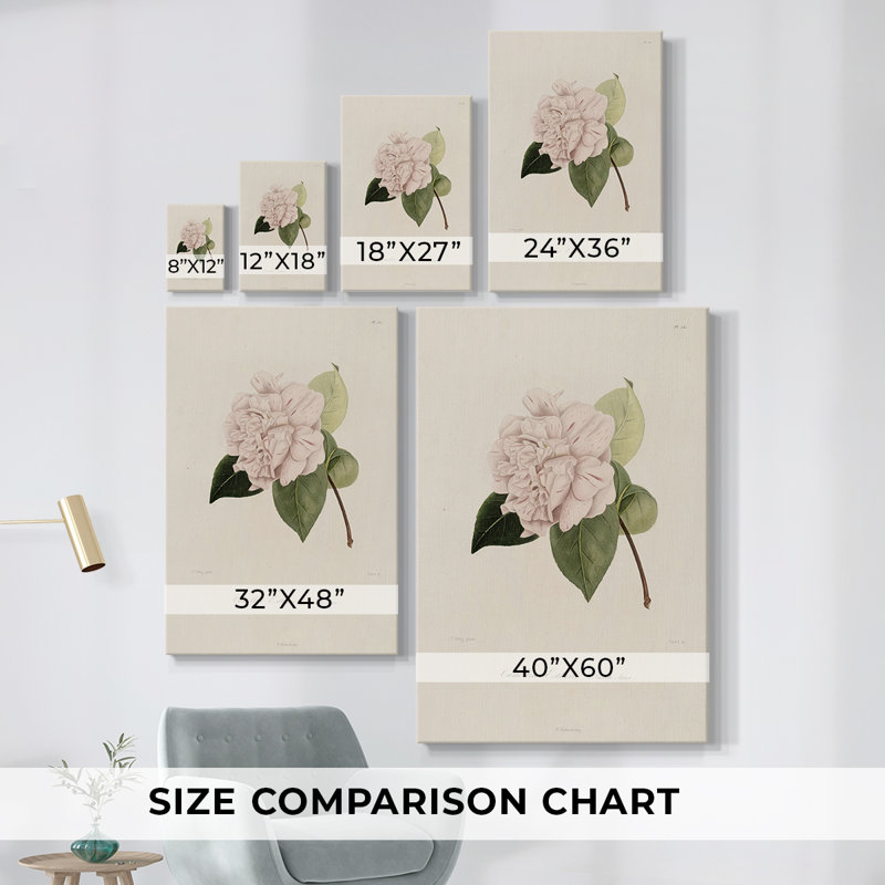 Imprimé floral rétro CXCI - galerie enveloppée Cavas, H 60 po x l 40 po