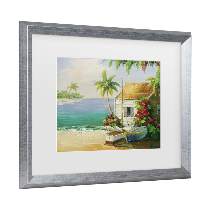 «Key West Breeze» Rio, art encadré mat, H 14,5 po x l 17,5 po x P 0,75 po, Argent