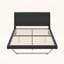 Lit plateforme tapissier avec courbe ondulée et pieds trapézoïdaux, aucun sommier nécessaire-1212627045-1212627035