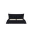 King Size Upholstered Platform Bed With Special Shaped Velvet Headboard, Metal & Solid Wood Frame,Black