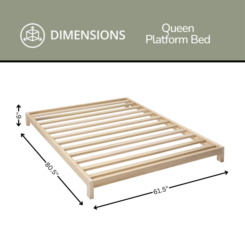 Avraham Solid Wood Platform Bed, Queen