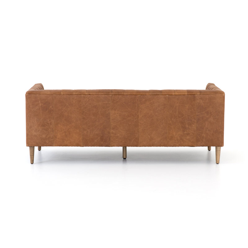 Williams Leather Sofa-75"-Nat Wash Camel, Natural Washed Camel Genuine Leather