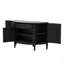 Armoire de rangement moderne à conception incurvée, console en bois, canapé, table, buffet avec 4 portes et tablettes réglables pour le couloir d'étude