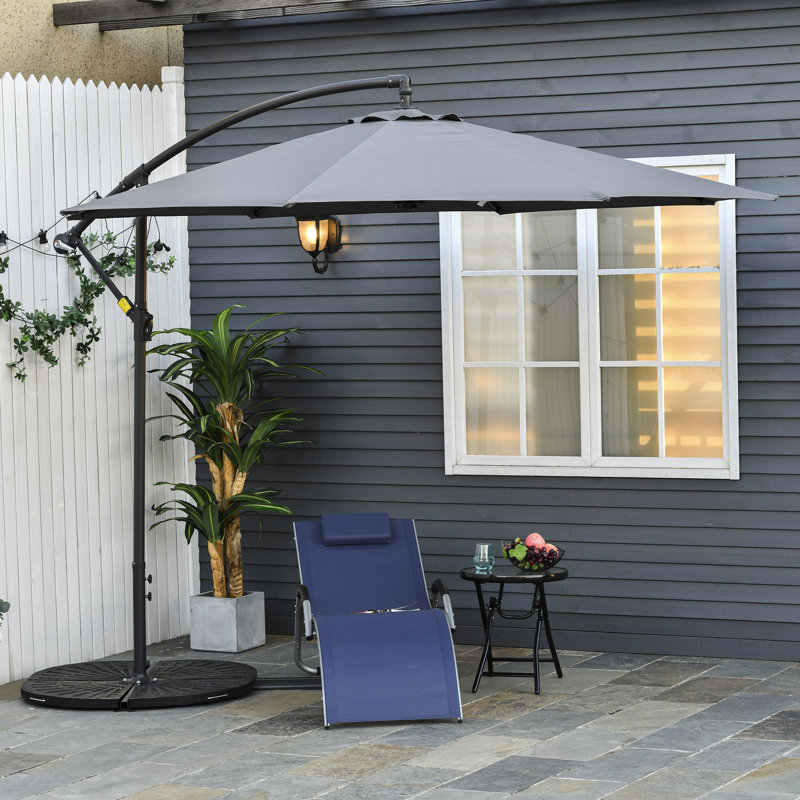 Parasol en porte-à-faux 117,6 po Dowd, Gris