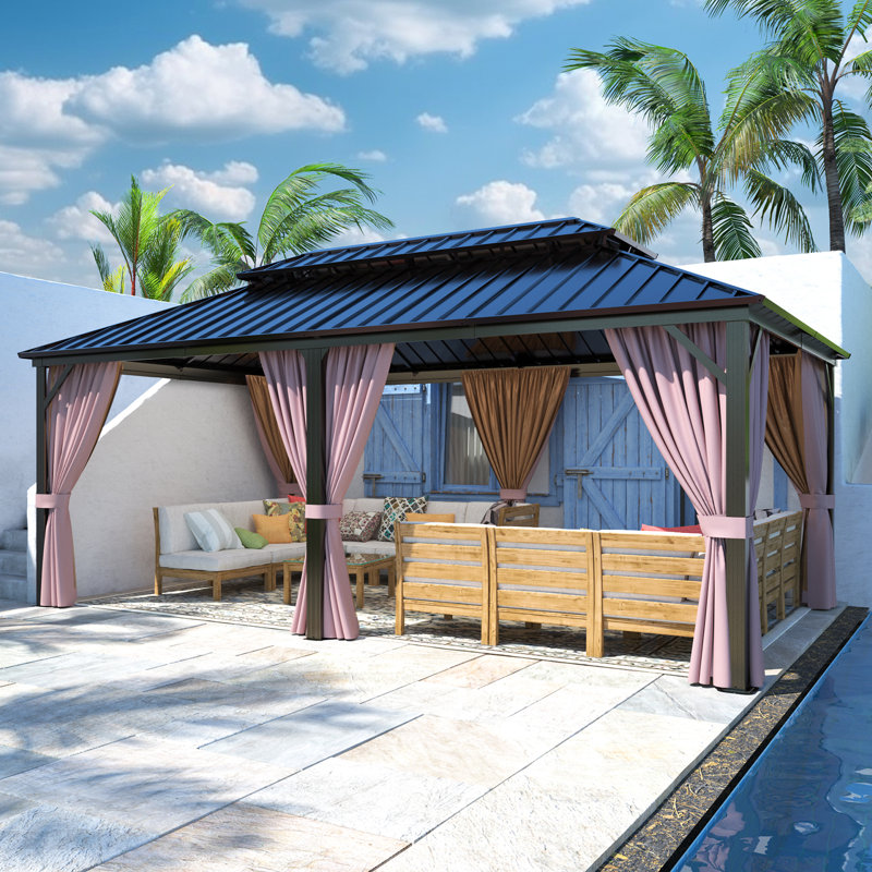 Pavillon de jardin en acier, 20 pi x 12 pi