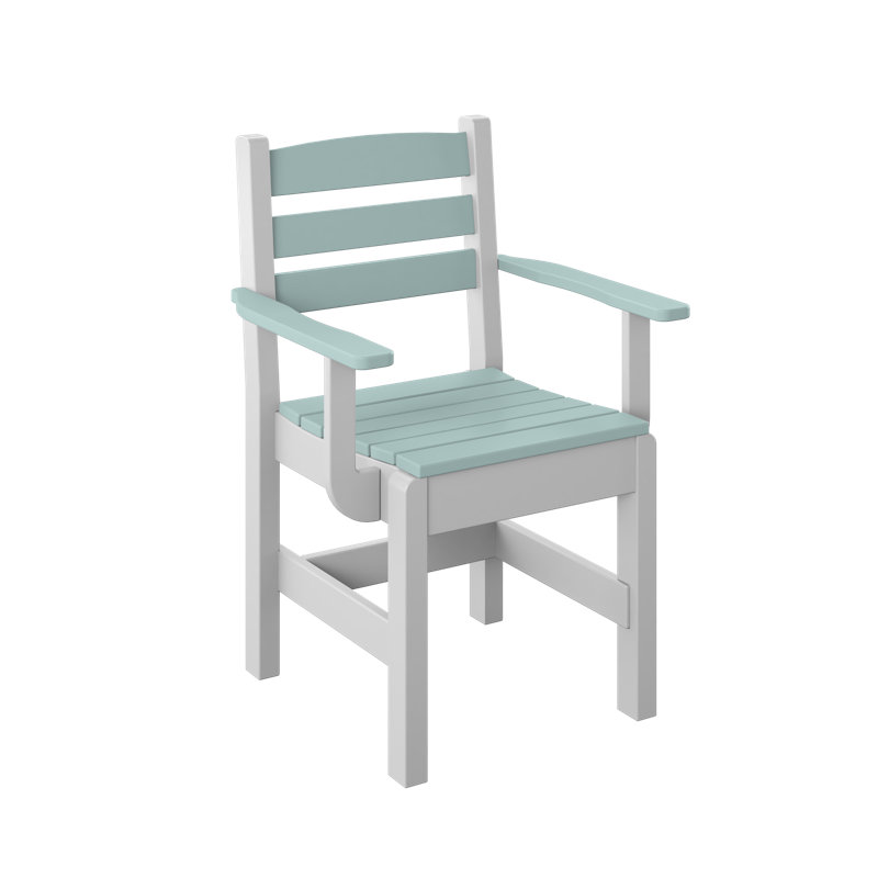  Chaise de salle à manger. Sauge et blanc, Blanc / Sauge