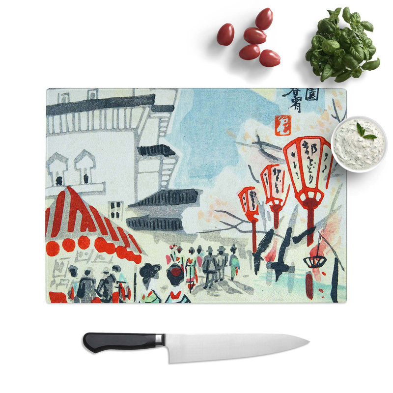 Glass Market by Yoshida Hanbei Chopping Board, 39 cm W x 28.5 cm L