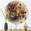 Orange orange, ambiance rétro V - art mural rond géométrique abstrait-88627767
