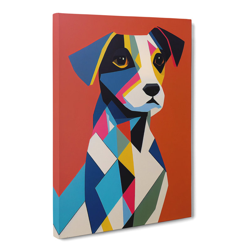 Umar Jack Russell Terrier Geometric Vol.1 - Wrapped Canvas, 60cm H x 40cm W x 3cm D