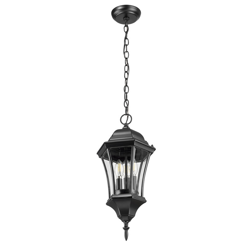 Francesca Lane 3 - Light Outdoor Hanging Lantern, Matte Black
