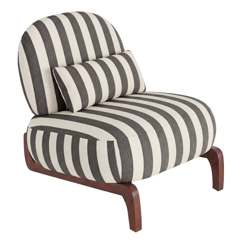Méridienne Mid-Century moderne avec base traîneau, Ivoire/gris anthracite